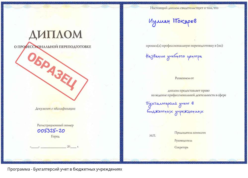Бухгалтерсий учет в бюджетных учреждениях Новоалтайск